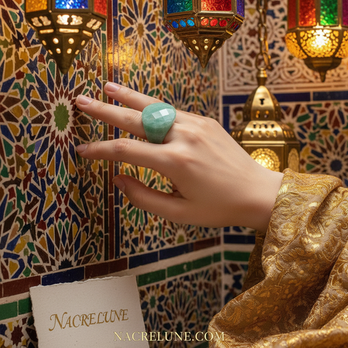 Bague en amazonite naturelle nacrelune.com Bague