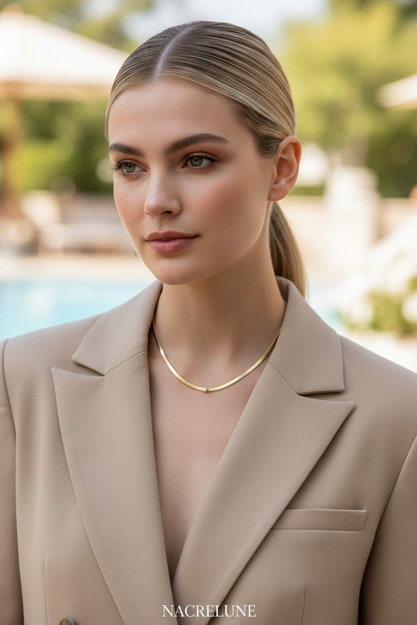 Collier Plaqué Or & Zirconia – Éclat Diamant NACRELUNE collier