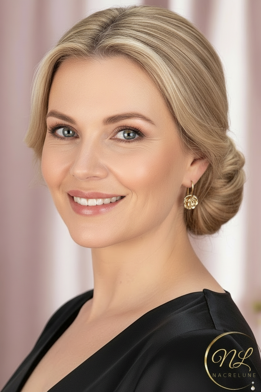 👑Boucles d’oreille fantaisie dorées NACRELUNE boucles d'oreille