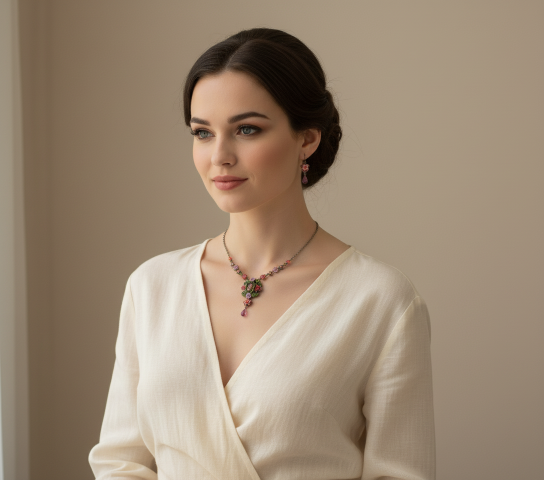 Parure fleurs NACRELUNE parure