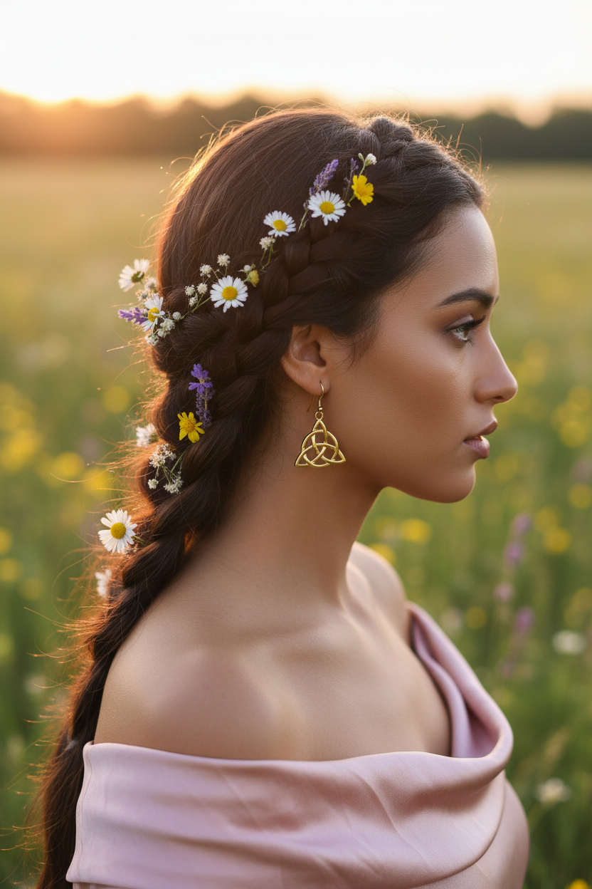 Boucles d'Oreille Triquetra en Laiton Plaqué Or – NACRELUNE NACRELUNE boucles d'oreille