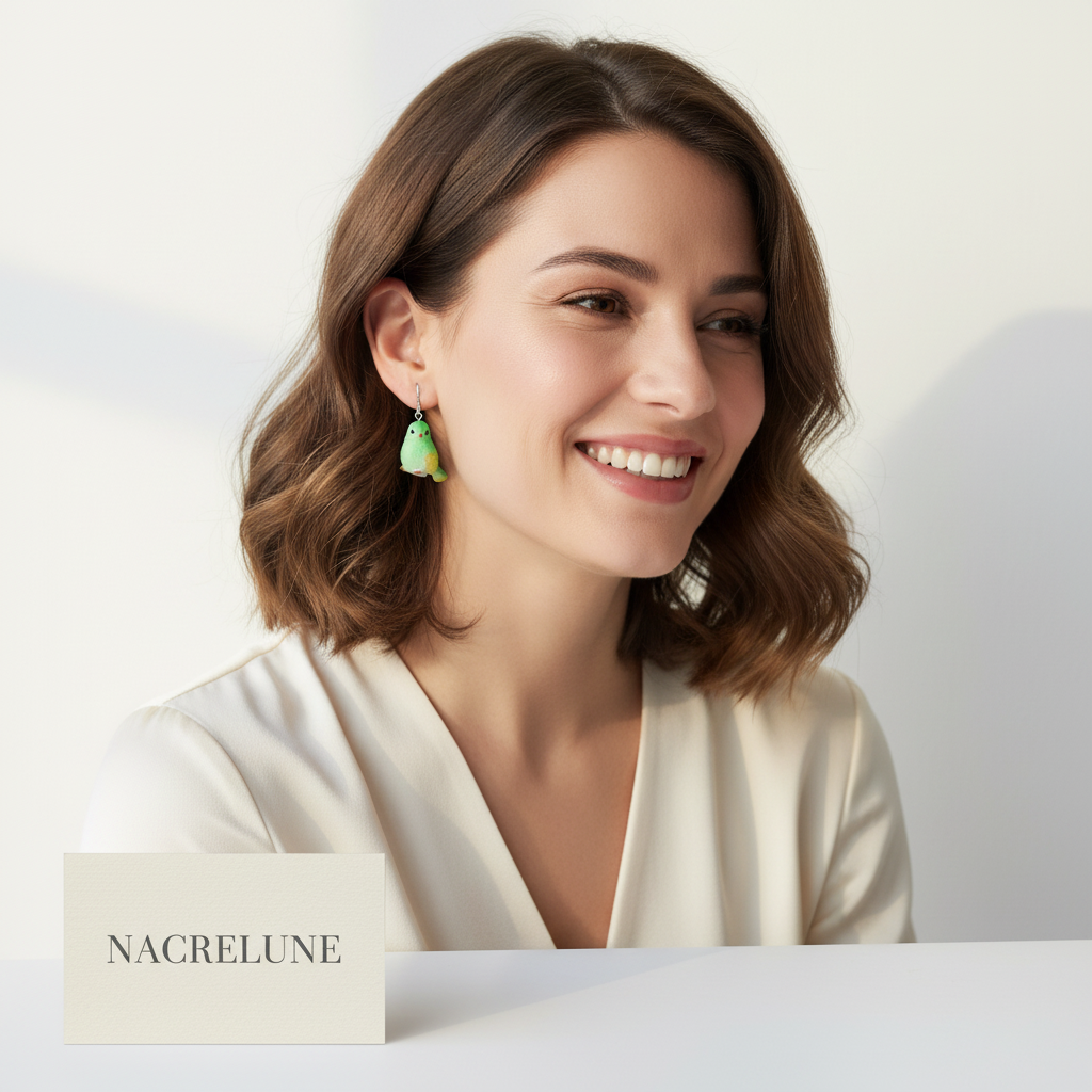 Boucles d'Oreilles Oiseaux en Résine - Bijoux Nature NACRELUNE nacrelune.com boucles d'oreille