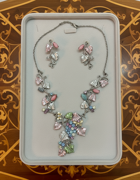 Parure en émail feuilles colorées NACRELUNE parure