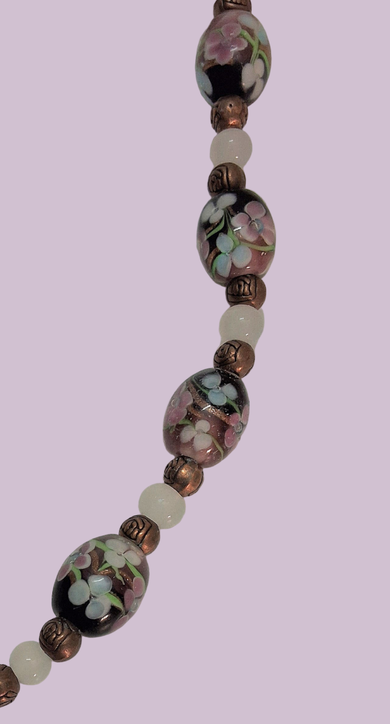 Parure en perles de verre fleuries NACRELUNE parure