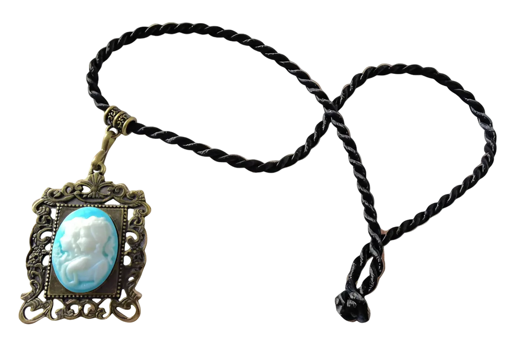 Pendentif camée en résine représentant 2 jeunes filles, choisissez votre couleur nacrelune.com pendentif