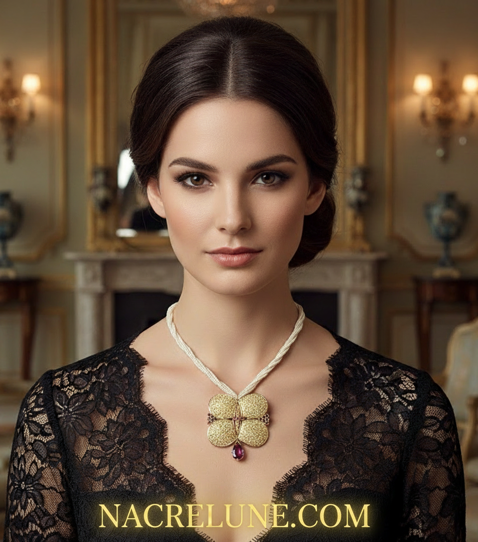 Parure en zirconia sur perles fines NACRELUNE parure