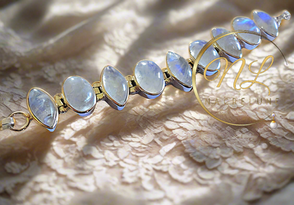 Bracelet en argent et pierres de lune
