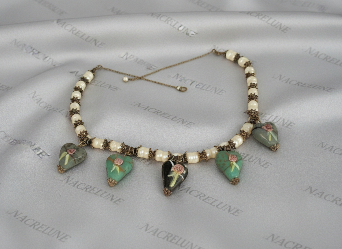 Collier en perles de verre NACRELUNE collier