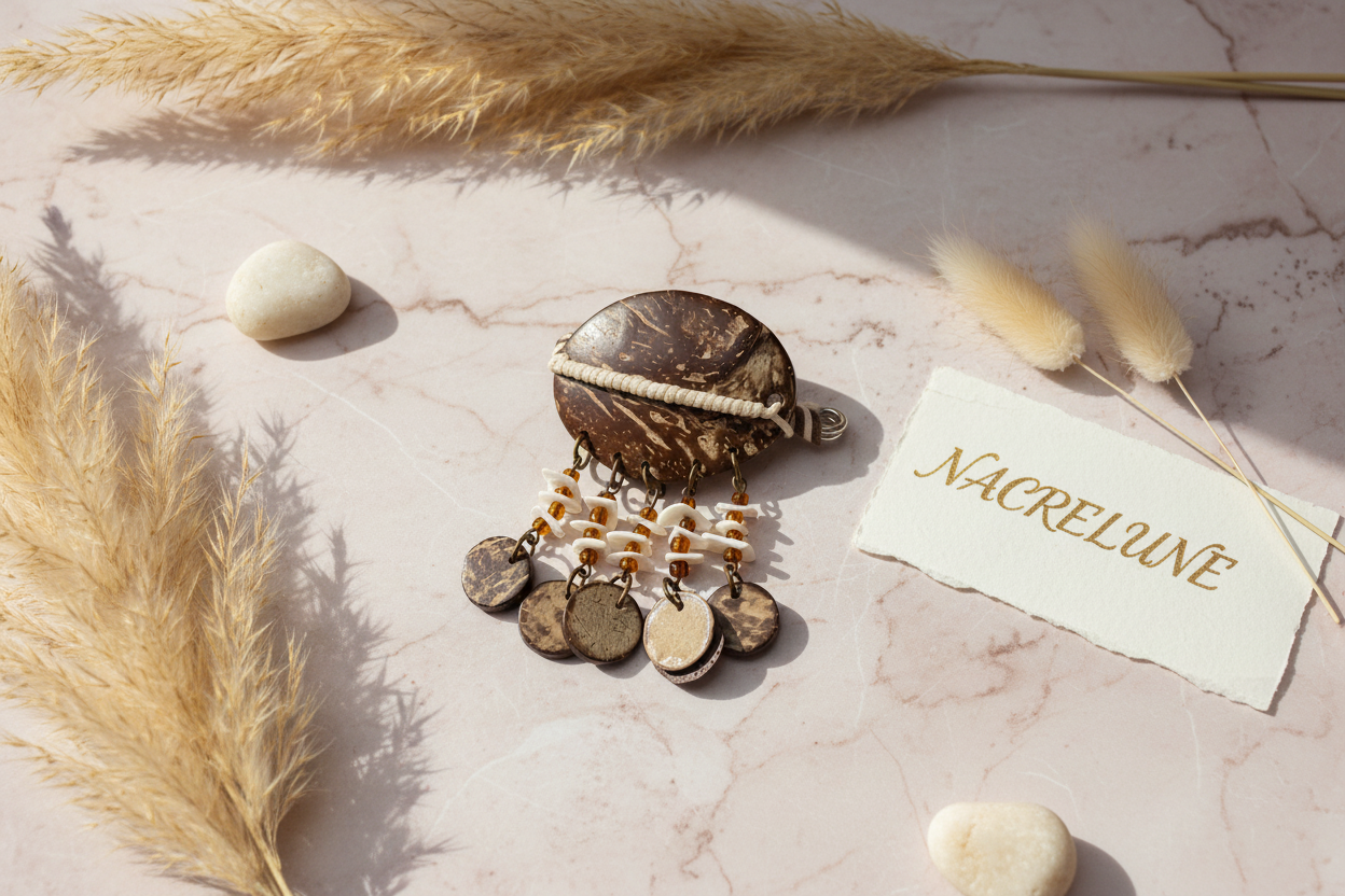 Broche Style Bohème | Bijou Fantaisie Naturel & Artisanal | NACRELUNE nacrelune.com broche
