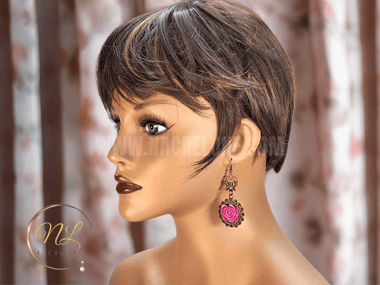 Boucles d’oreille romantiques avec fleurs roses