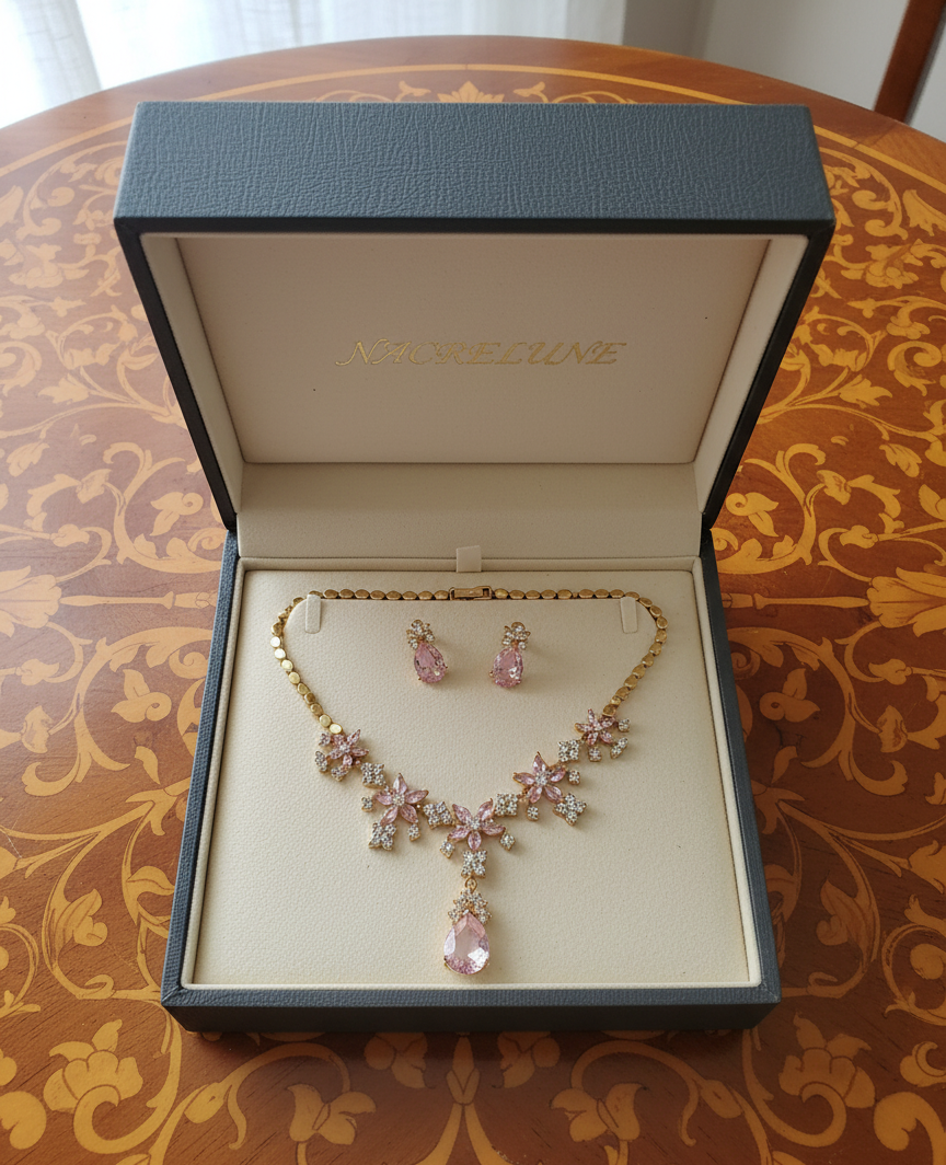 parure en zirconia imitation saphirs : choisissez votre couleur NACRELUNE parure