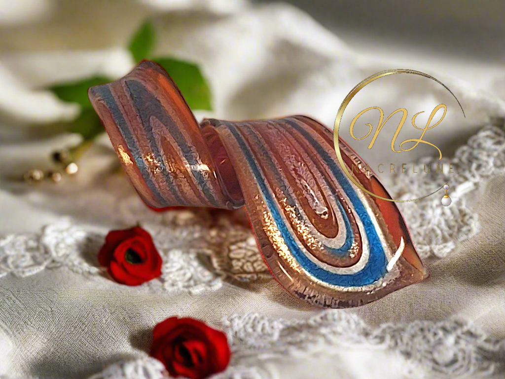 Grand pendentif en verre multicolore Rouge nacrelune.com pendentif