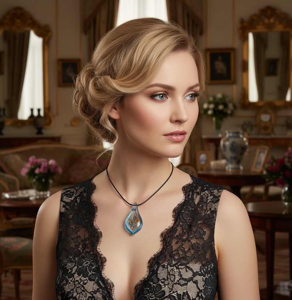 Pendentif en verre multicolore NACRELUNE pendentif