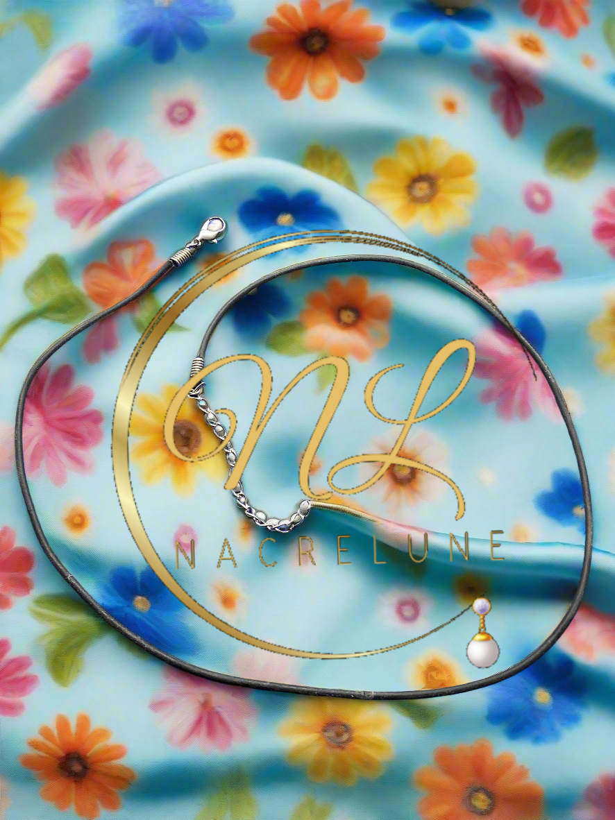Pendentif en émail fleur, lien assorti