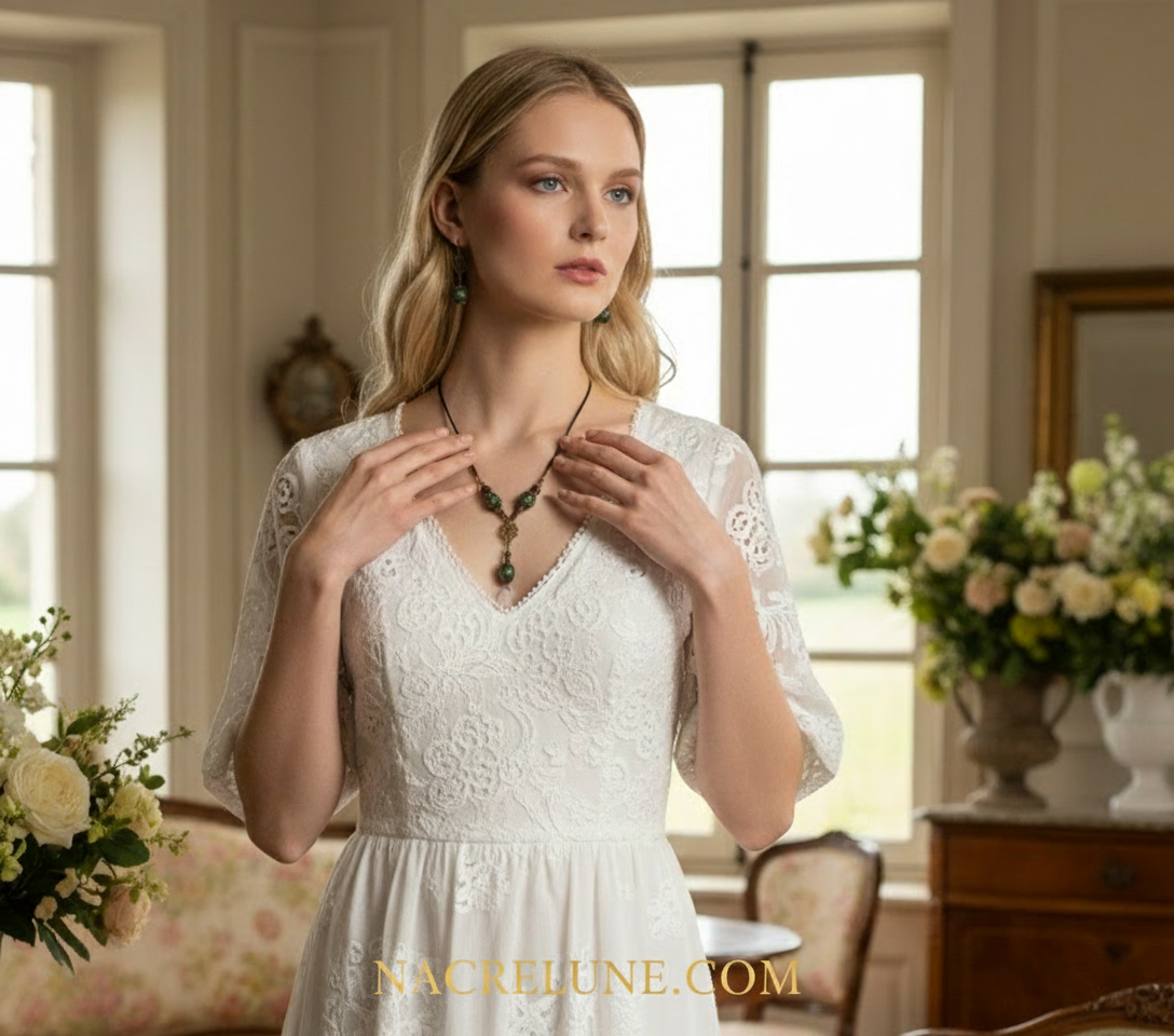 Parure en rubis zoïzite NACRELUNE parure