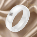 Bague en céramique : choisissez votre couleur Blanc nacrelune.com Bague