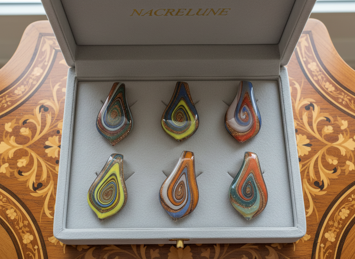 Pendentif en verre artistique coloré nacrelune.com pendentif