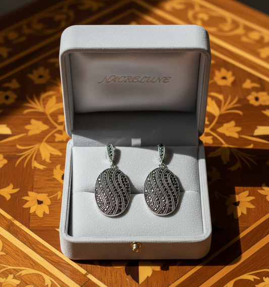 Boucles d’oreille en marcassites NACRELUNE boucles d'oreille