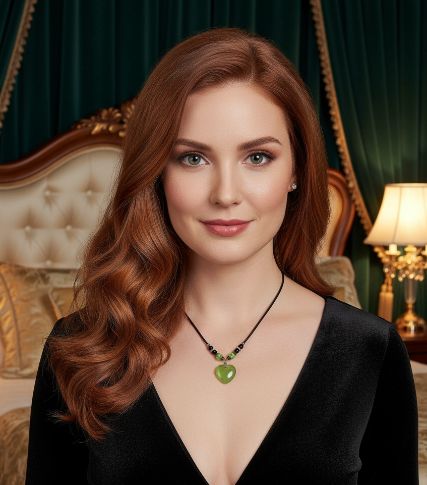 Pendentif en oeil de chat en forme de coeur. Vert NACRELUNE pendentif