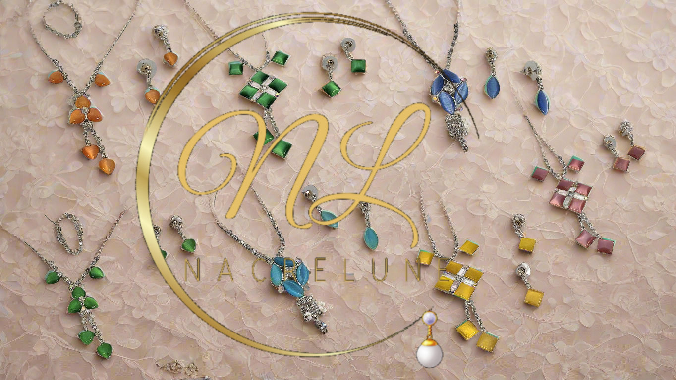 Parure oeil du chat et strass