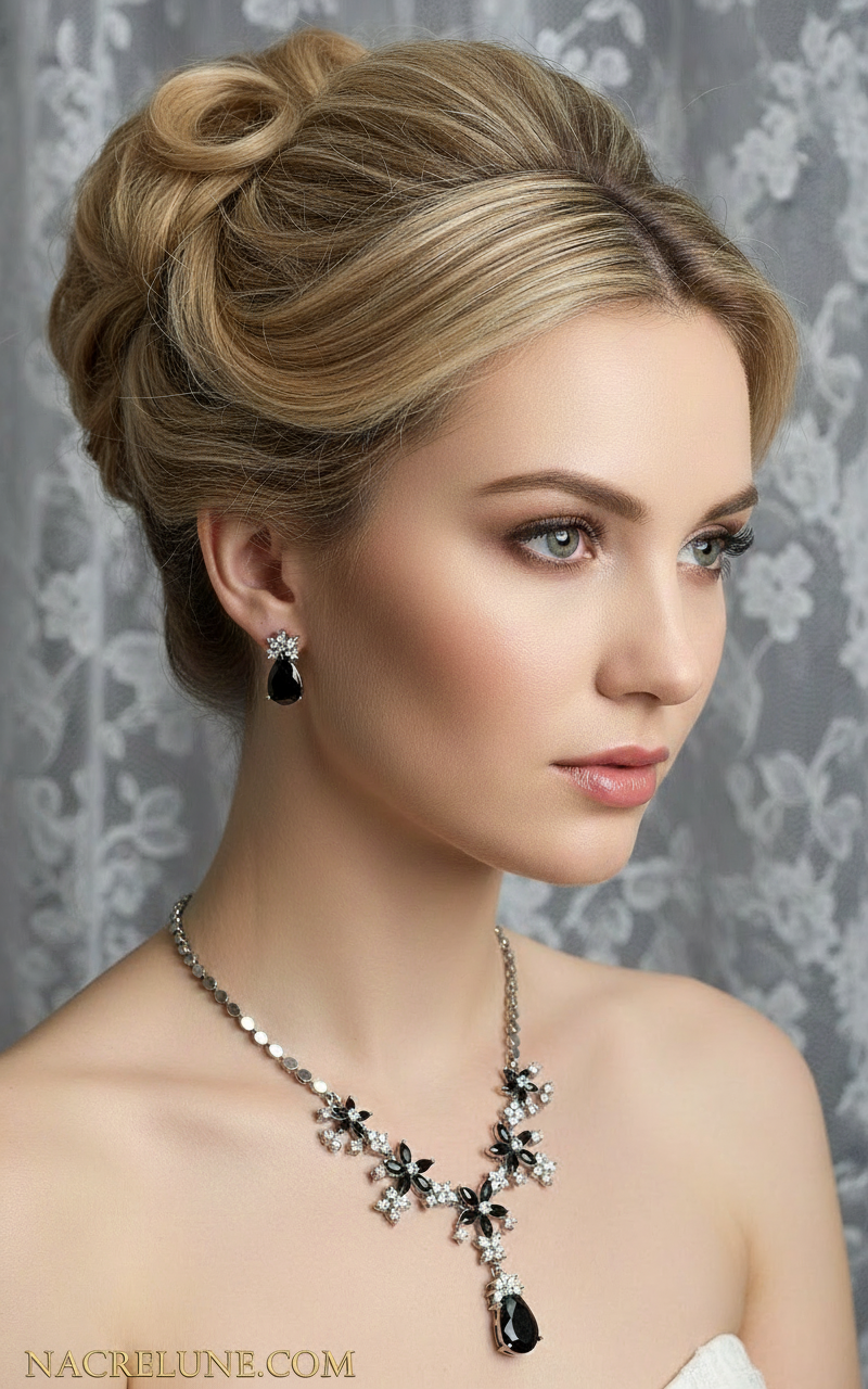 parure en zirconia imitation saphirs : choisissez votre couleur NACRELUNE parure