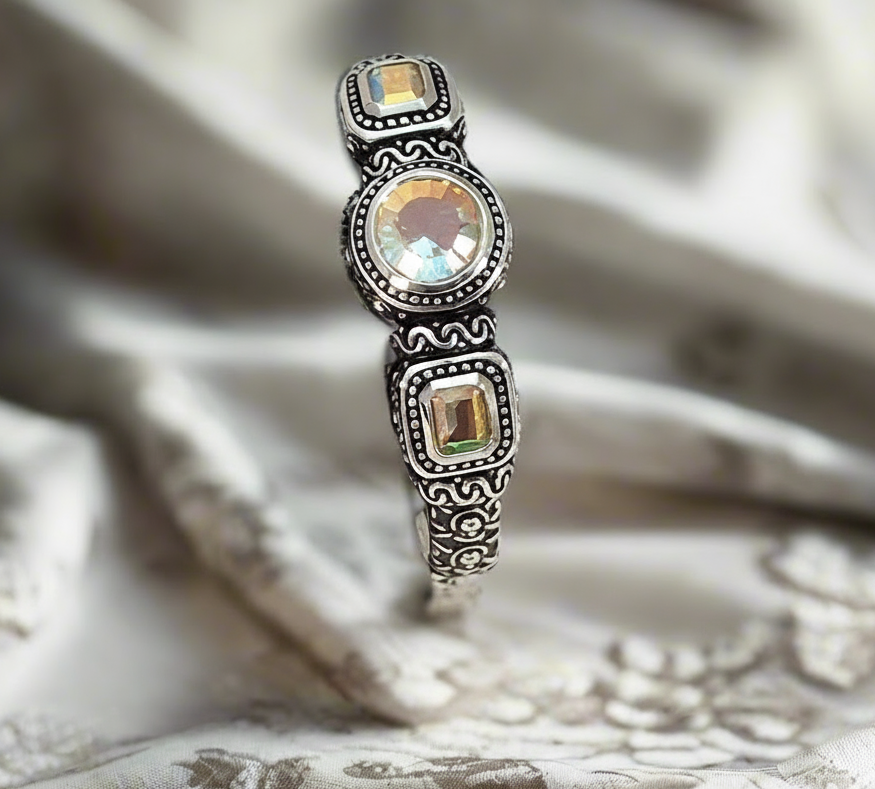 Bracelet en argent et topazes traitées "mystique arc en ciel" NACRELUNE bracelet