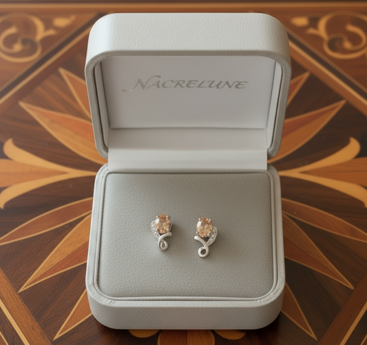 Boucles d’oreille en argent et citrines NACRELUNE boucles d'oreille