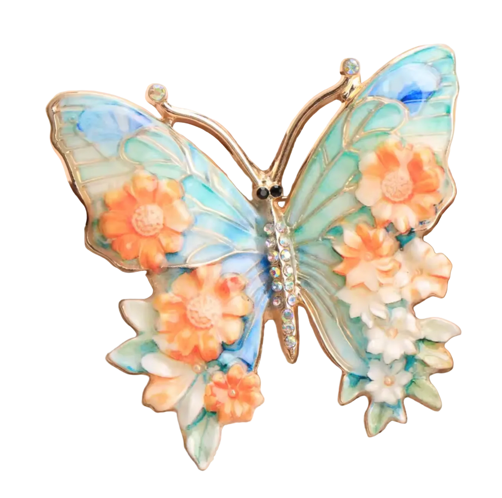 Broche Papillon en Porcelaine - Bijou Tendance Artisanal et Poétique nacrelune.com broche