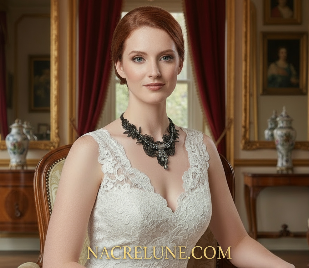 Parure en dentelle avec strass : choisissez votre couleur nacrelune.com parure