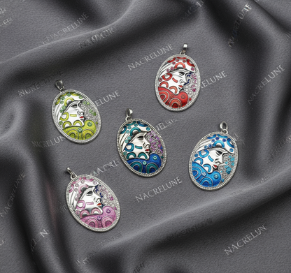 Pendentif en forme de masque, choisissez votre couleur NACRELUNE collier