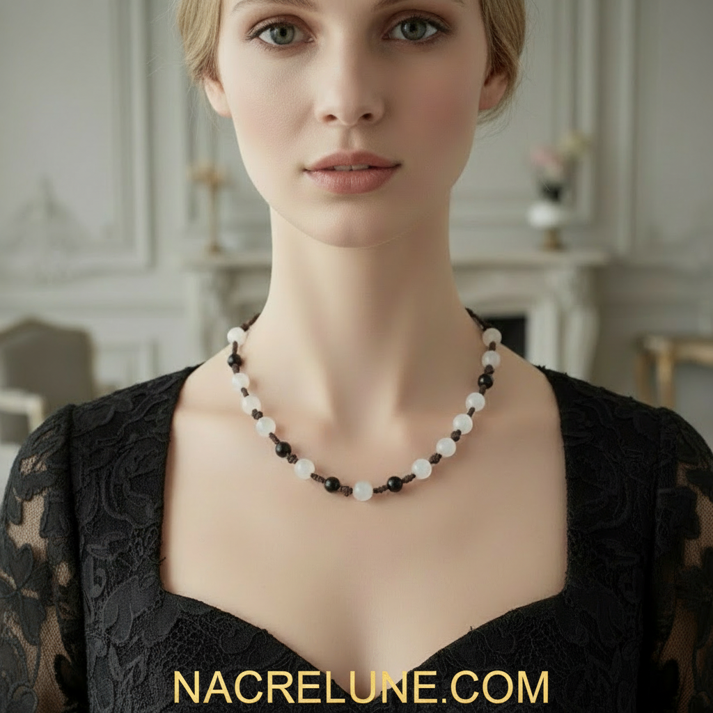 Collier en perles de quartz nacrelune.com collier