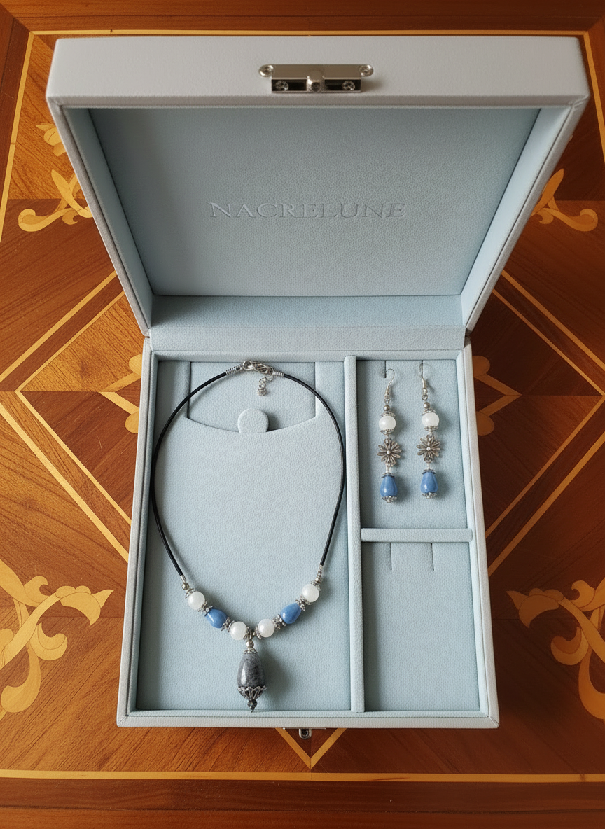 Parure en perles de quartz nacrelune.com parure