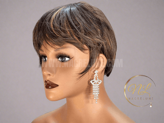 longues boucles en strass
