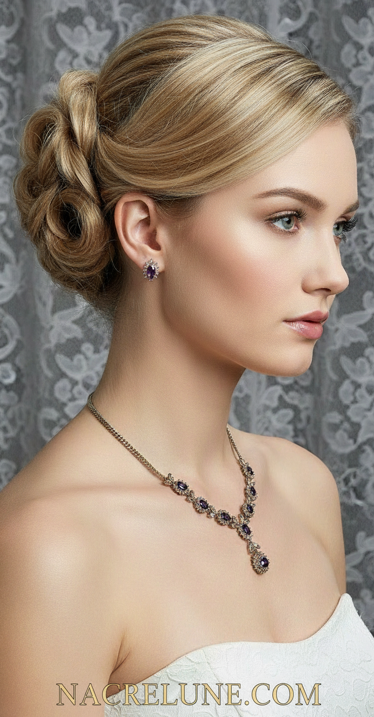 Parure zirconia améthyste NACRELUNE parure