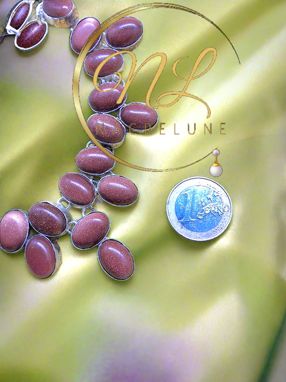 Collier en argent 925 avec  pierres de soleil