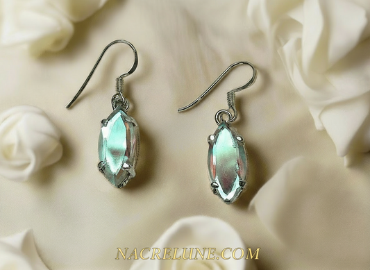 Boucles d’oreille en argent avec topazes traitées mystiques claires NACRELUNE boucles d'oreille