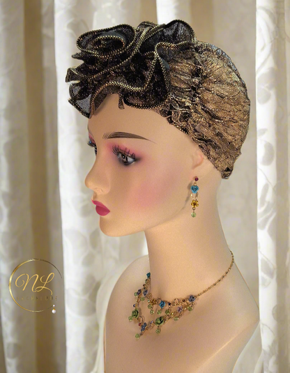 Parure en strass colorés avec petites roses
