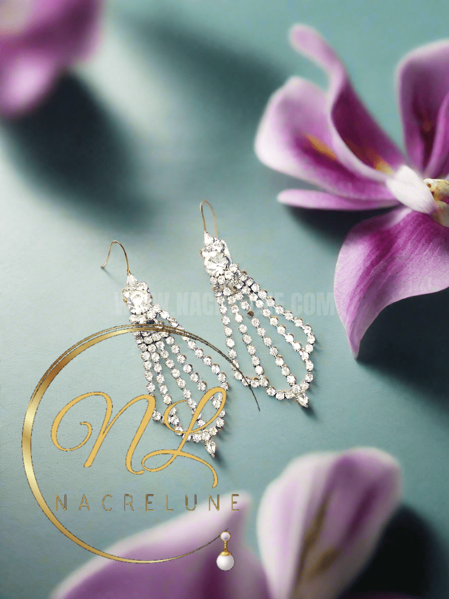 Grandes boucles d’oreille clip en strass