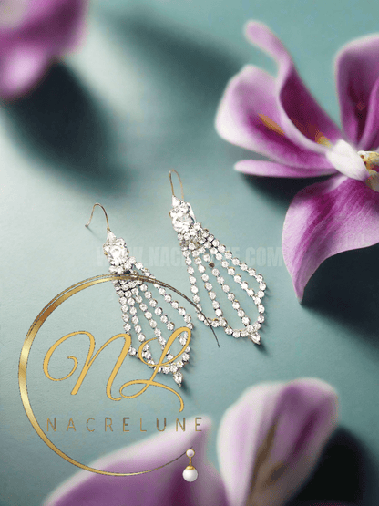 Grandes boucles d’oreille clip en strass