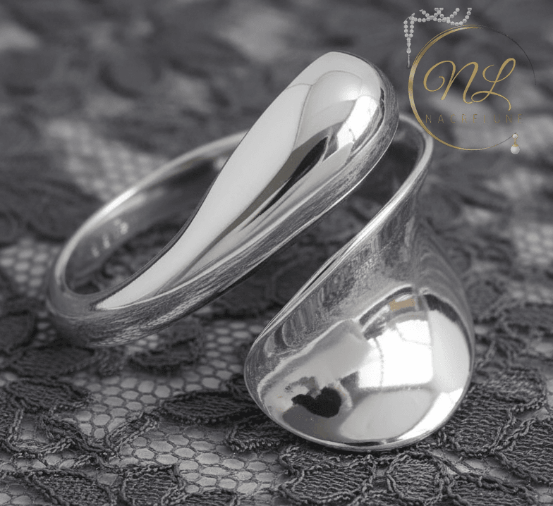 Bague en argent réglable NACRELUNE Bague