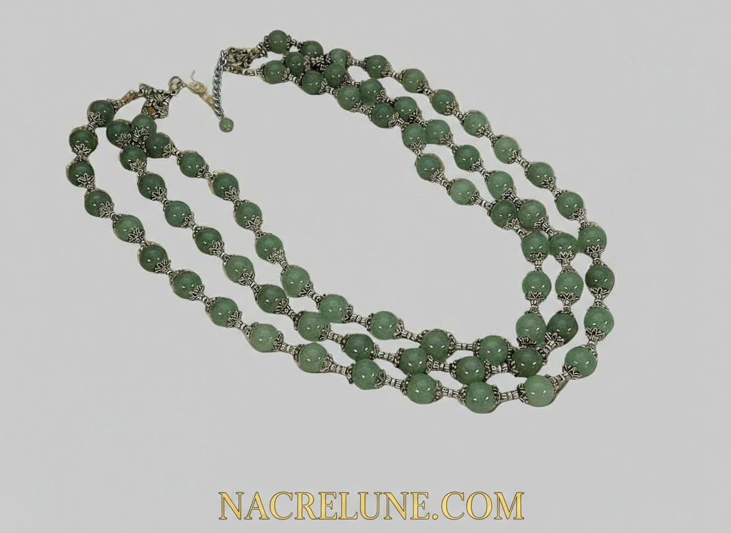 Collier en perles de jade nacrelune.com collier