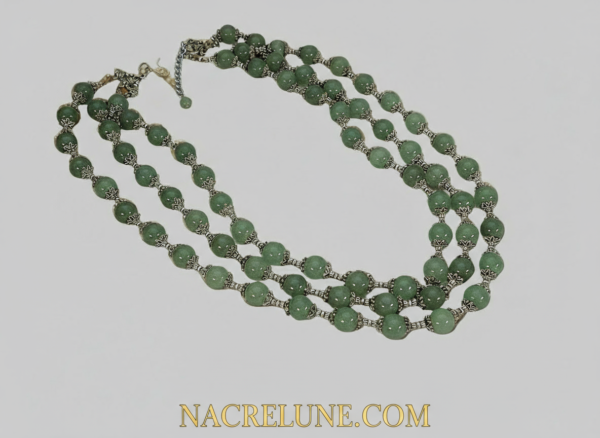 Collier en perles de jade nacrelune.com collier