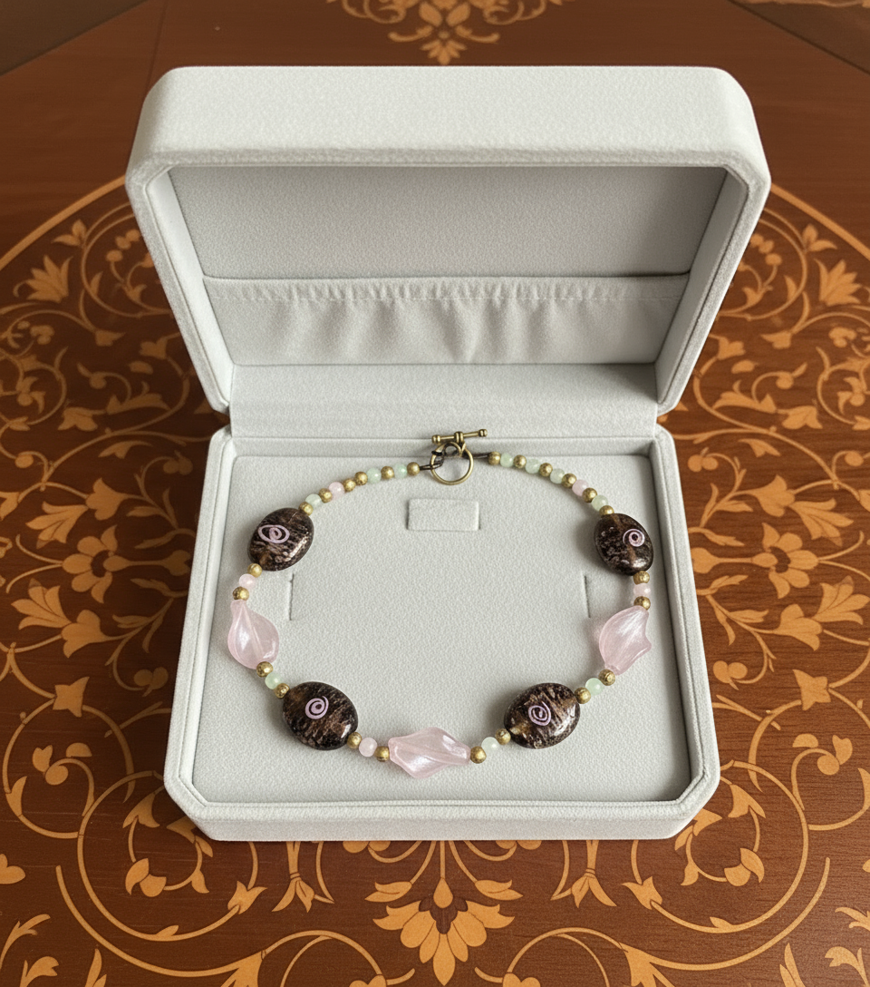 collier en verre décoré nacrelune.com collier