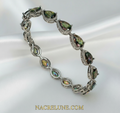 Bracelet en argent avec topazes taillées traitées mystique nacrelune.com bracelet
