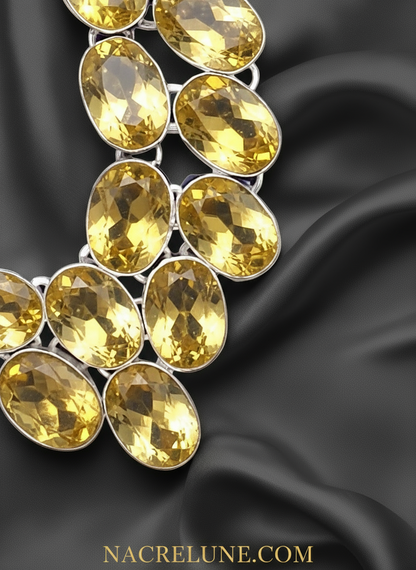 Collier en argent avec citrines taillées NACRELUNE collier