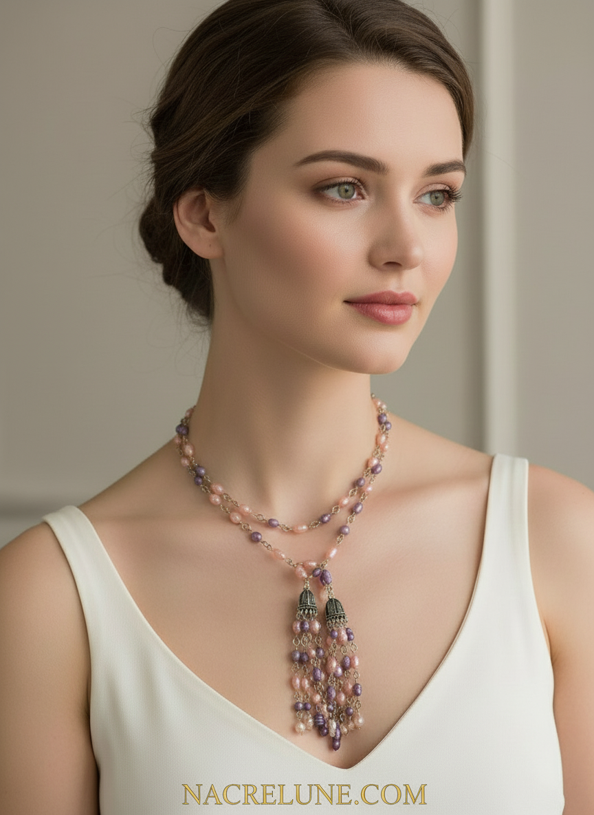 Collier long modifiable nacrelune.com collier