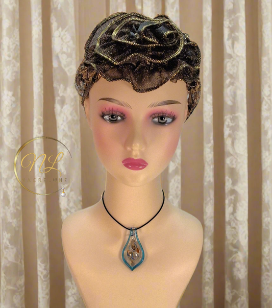 Pendentif en verre multicolore