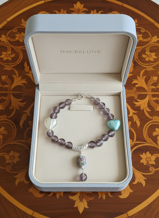 Collier en perles de verre de style Murano