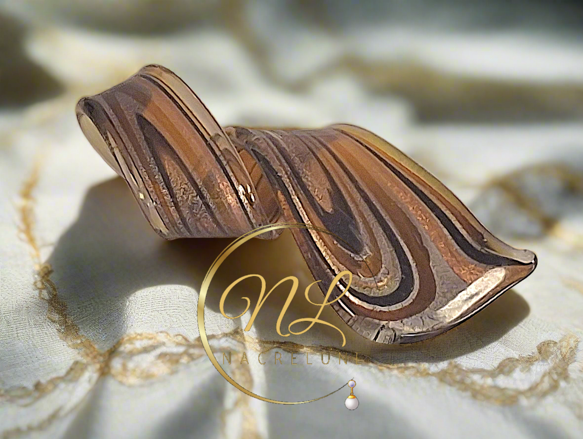 Grand pendentif en verre multicolore Noir nacrelune.com pendentif