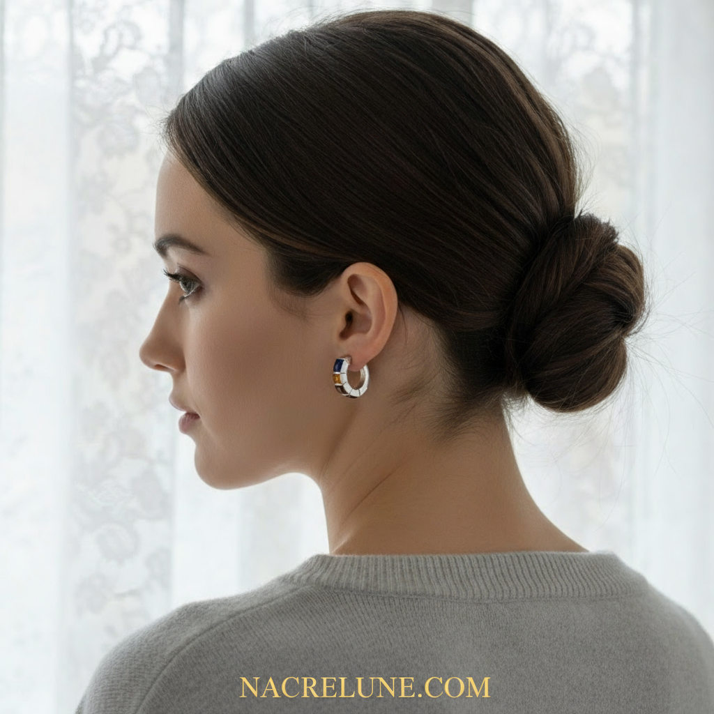 Boucles d’oreille en strass multicolores nacrelune.com boucles d'oreille